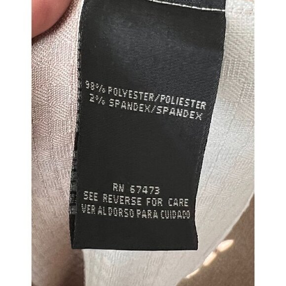 Gabby Skye Tan and White Striped Full Skirt Dress (Womens 10) - Picture 9 of 9